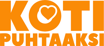 Logo, jossa lukee koti puhtaaksi