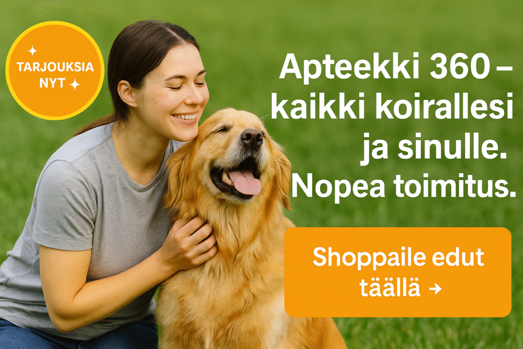Apteekki 360 tarjoaa laajan valikoiman luotettavia koiranhoitotuotteita, suoraan helposti netistä!